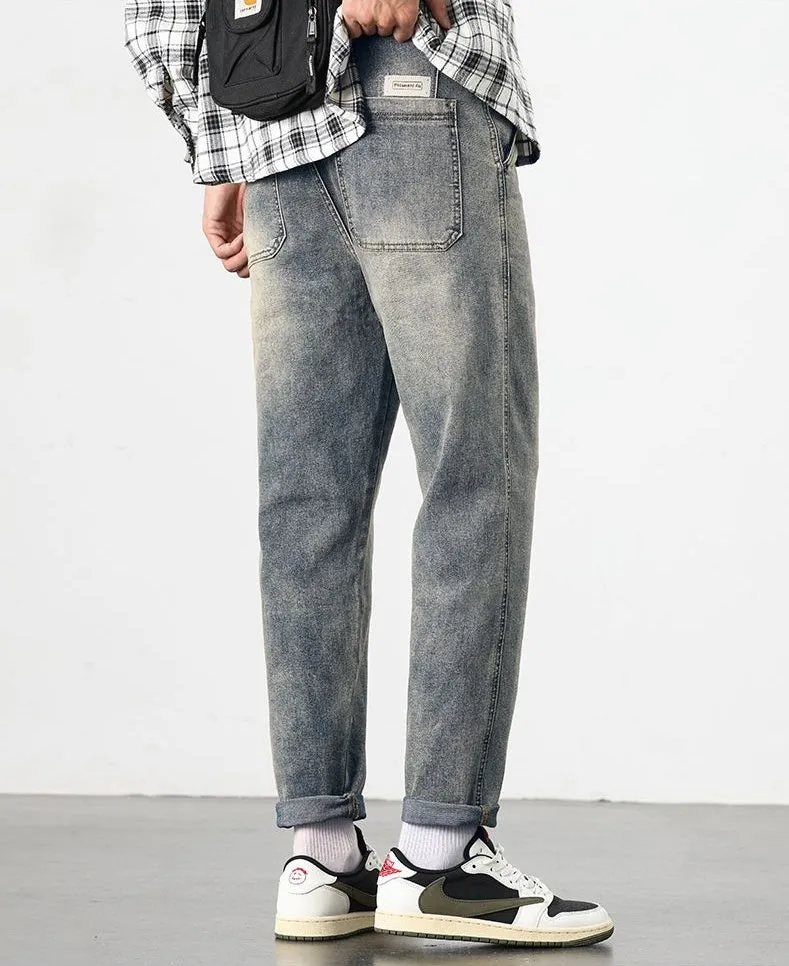 Stylish Relaxed-Fit Straight Leg Jeans for Men