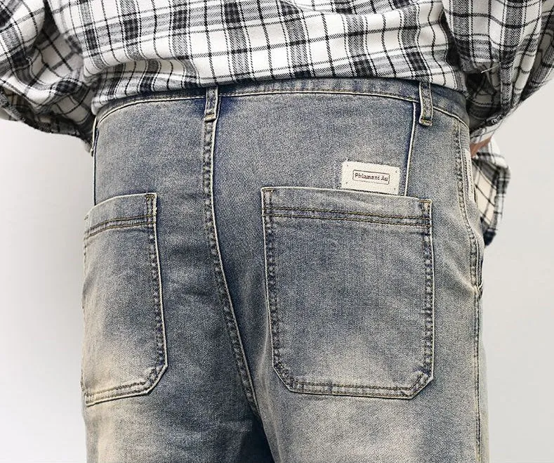 Stylish Relaxed-Fit Straight Leg Jeans for Men