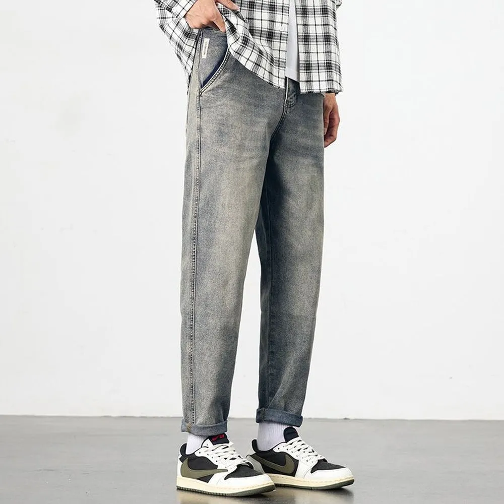 Stylish Relaxed-Fit Straight Leg Jeans for Men
