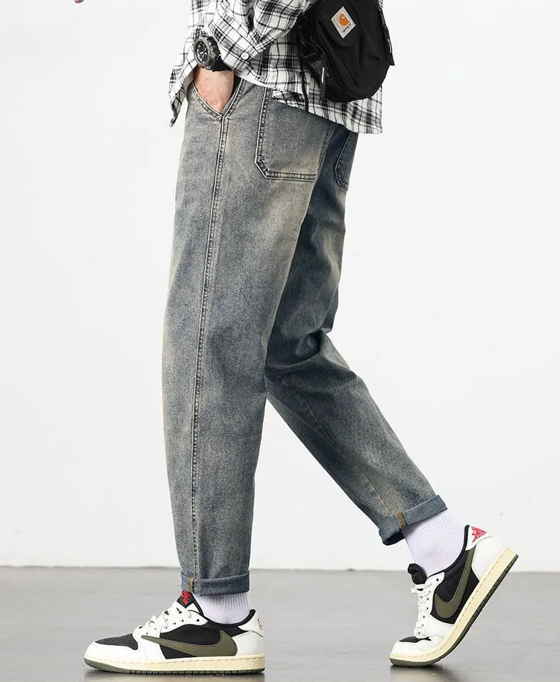 Stylish Relaxed-Fit Straight Leg Jeans for Men
