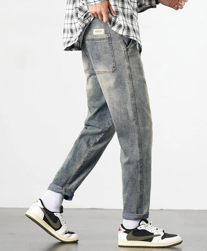Stylish Relaxed-Fit Straight Leg Jeans for Men