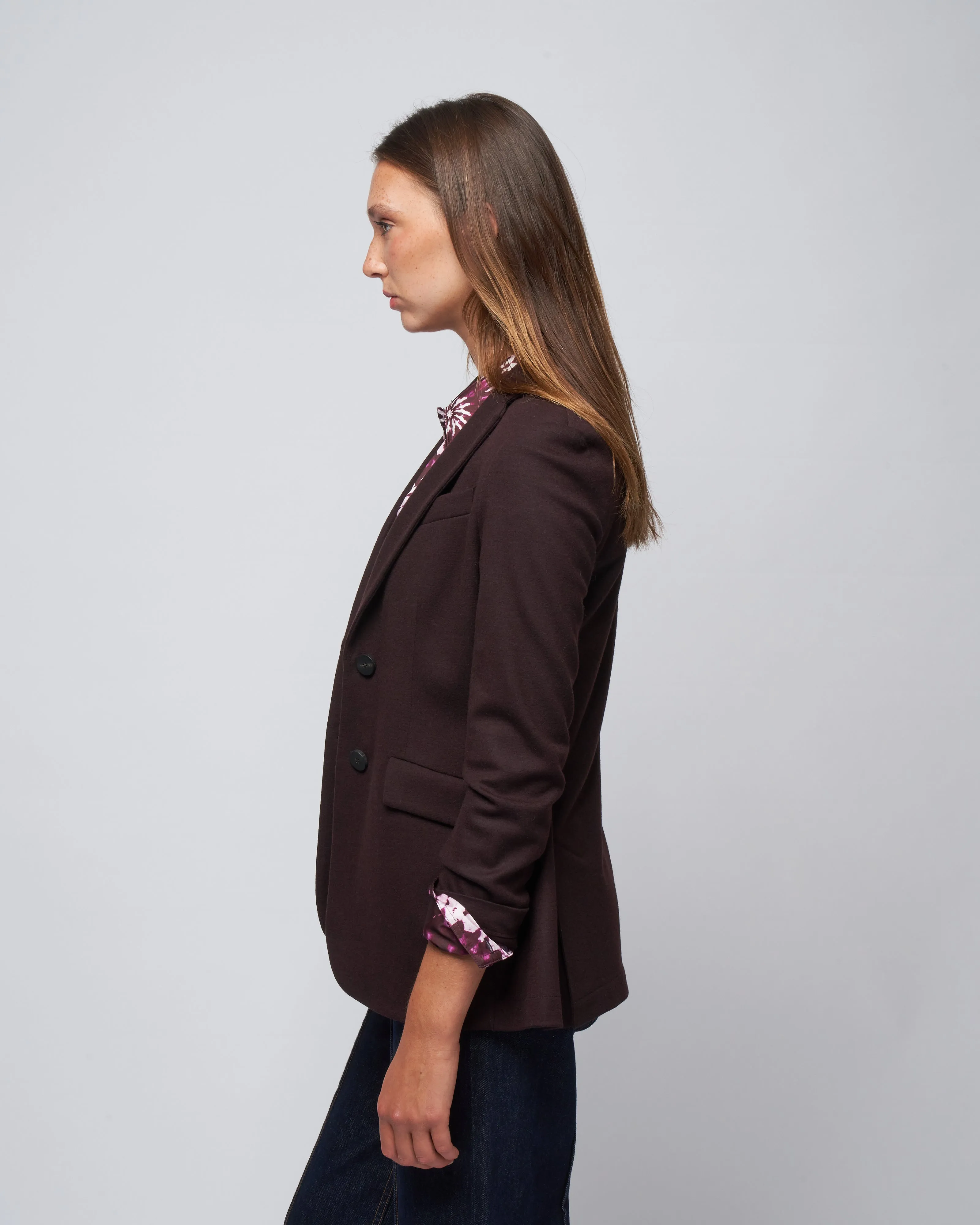 superfine merino hacking jacket - bordeaux