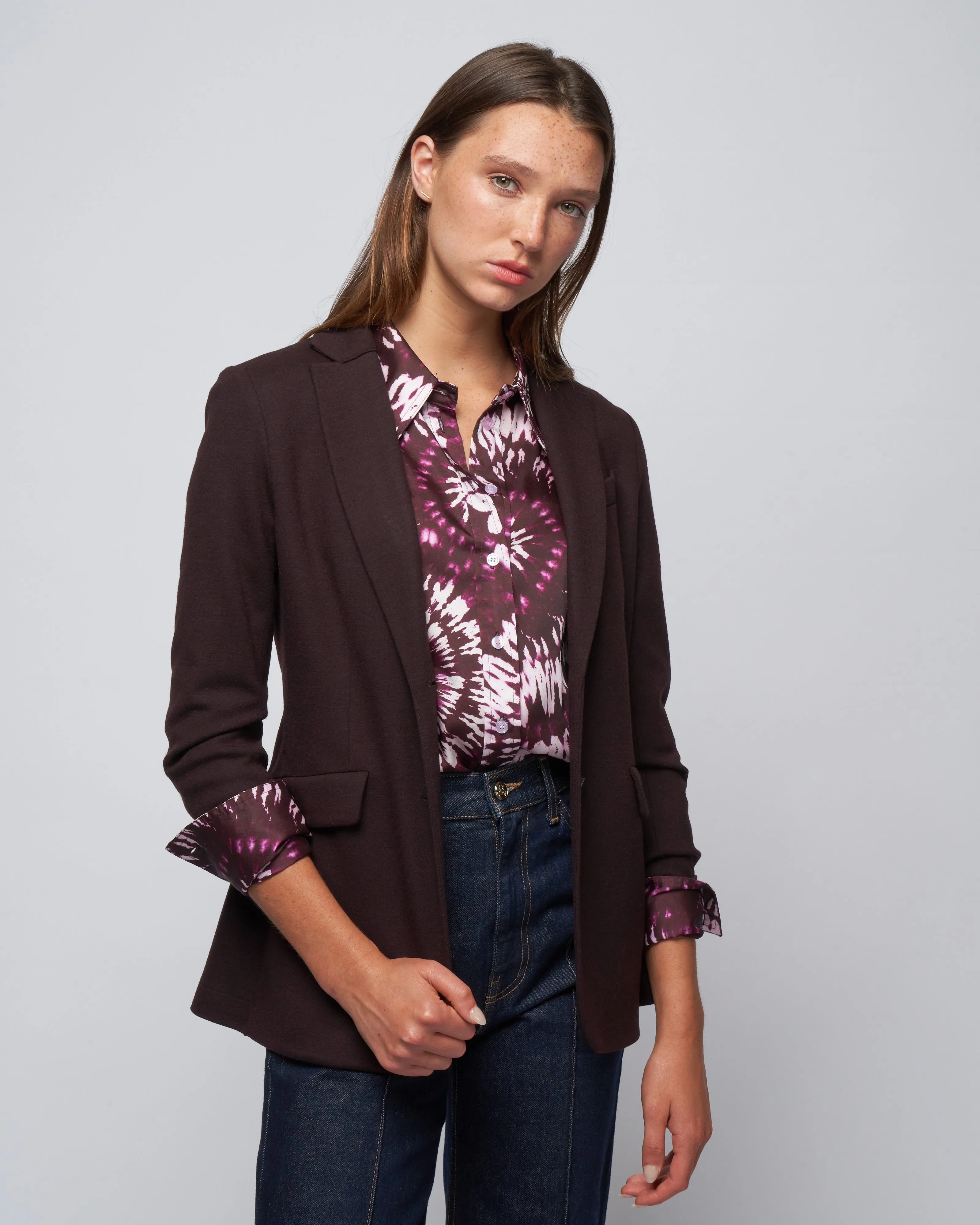 superfine merino hacking jacket - bordeaux