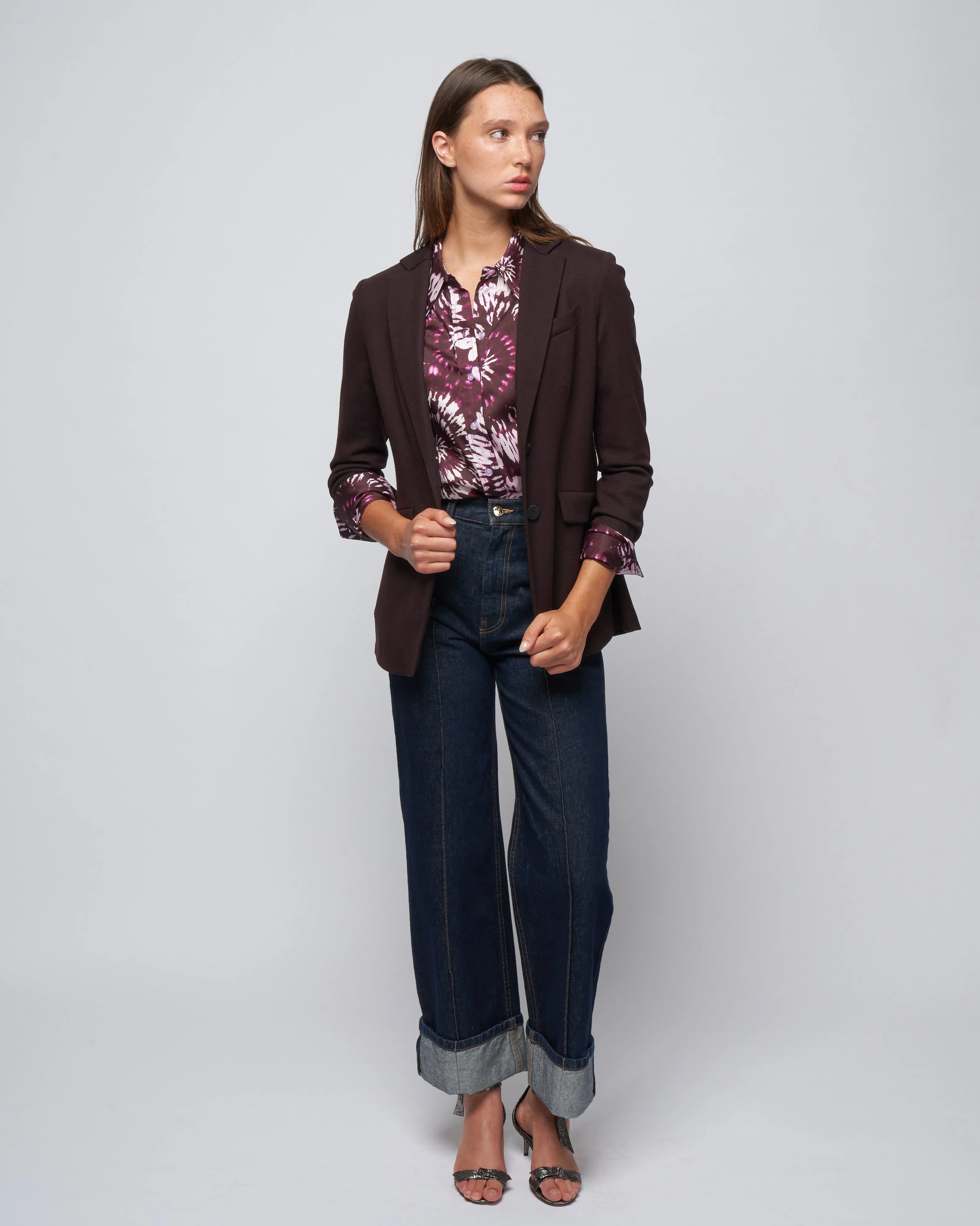 superfine merino hacking jacket - bordeaux