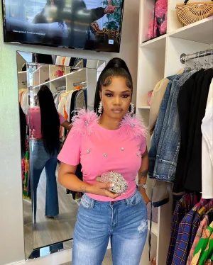 swan pink top