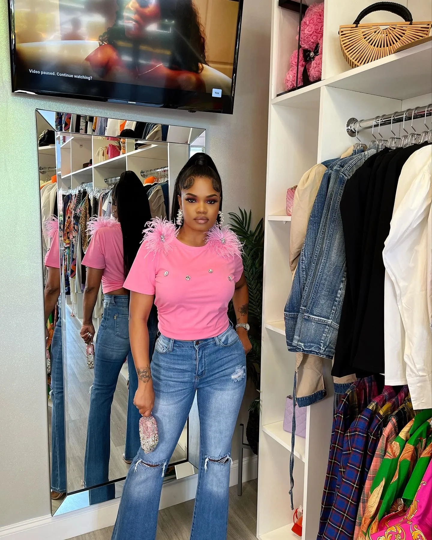 swan pink top