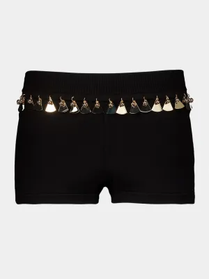Tassel-Trim Knitted Shorts