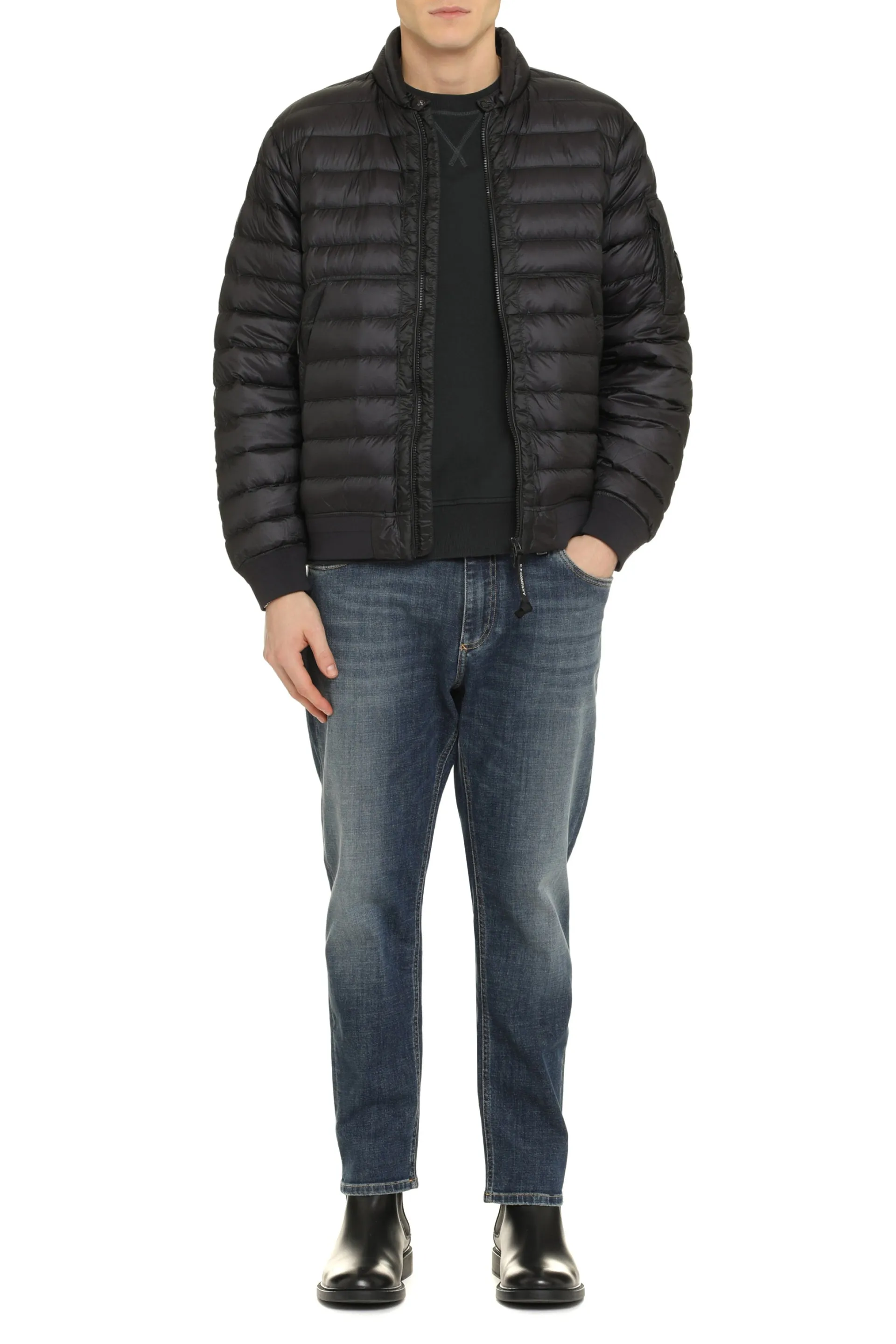 Techno-nylon down jacket