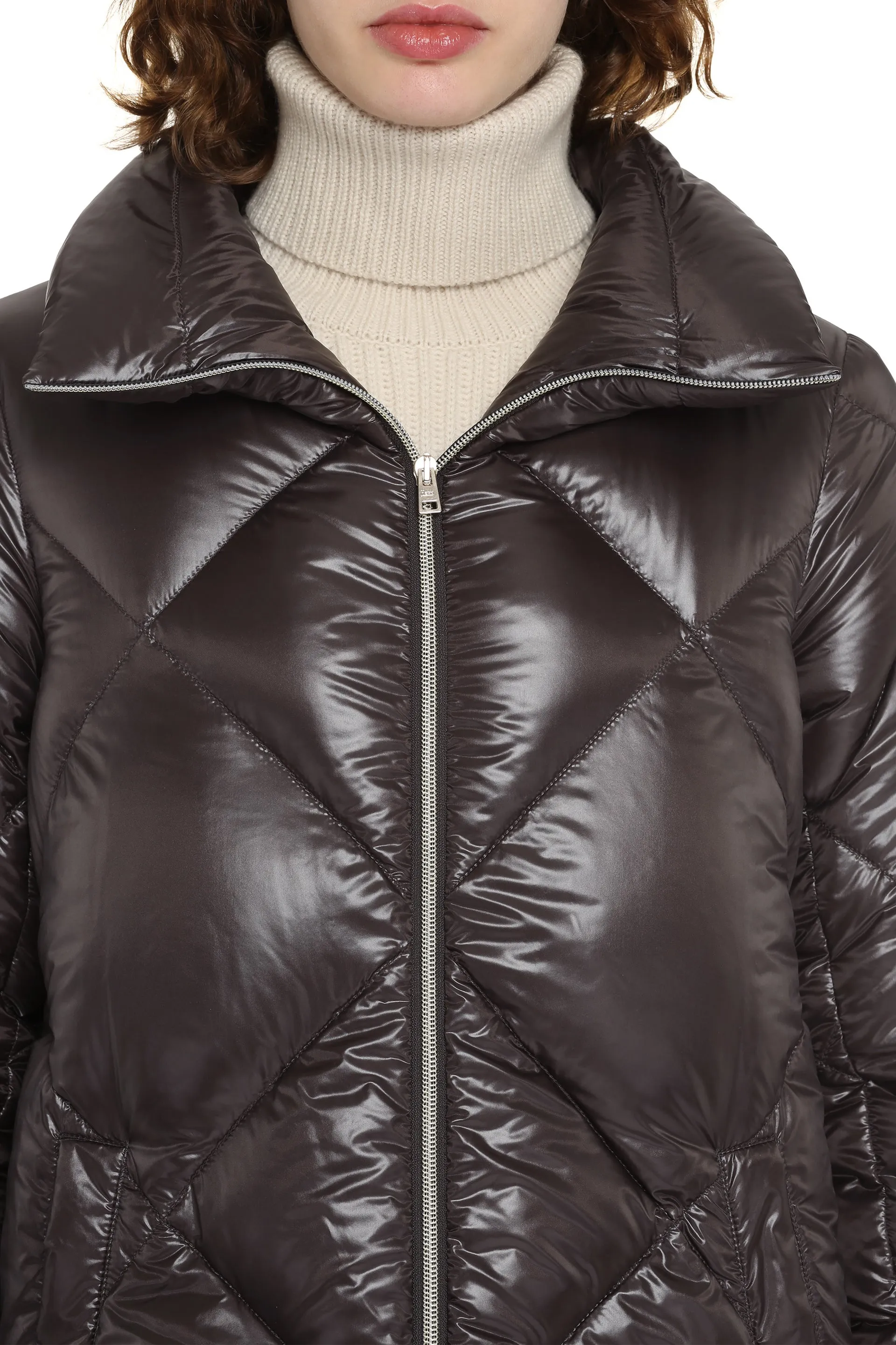 Techno-nylon down jacket