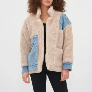 Teddy Denim Trim Jacket
