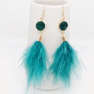 Temperament Feather Tassels Earrings