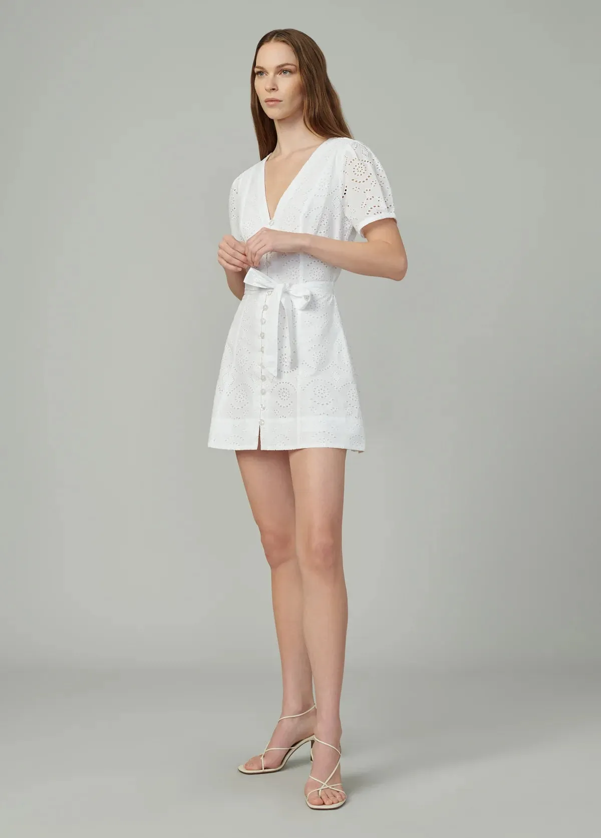 The Halle Eyelet Mini Dress