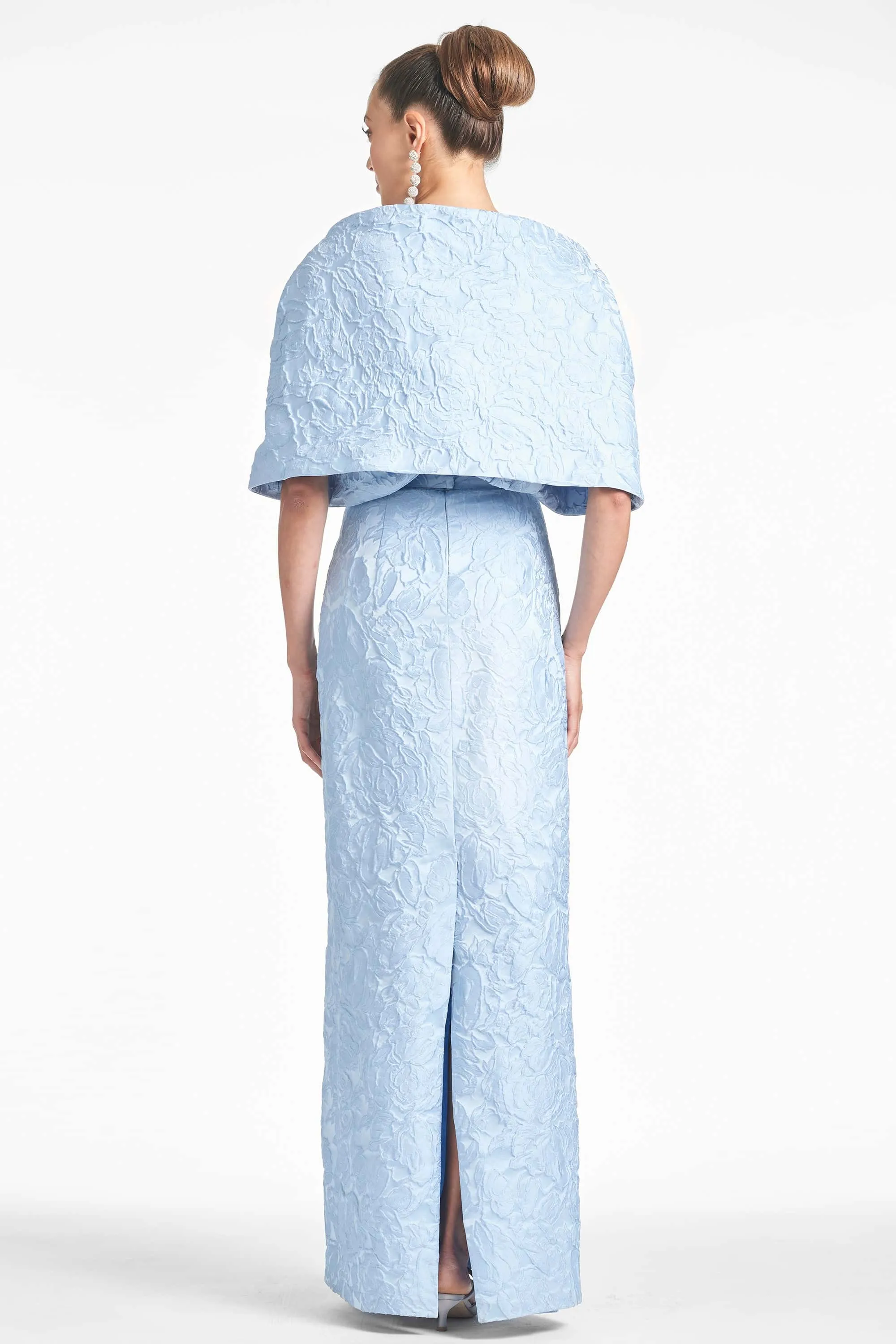 THE HUG SHAWL - ICE BLUE JACQUARD CLOQUE