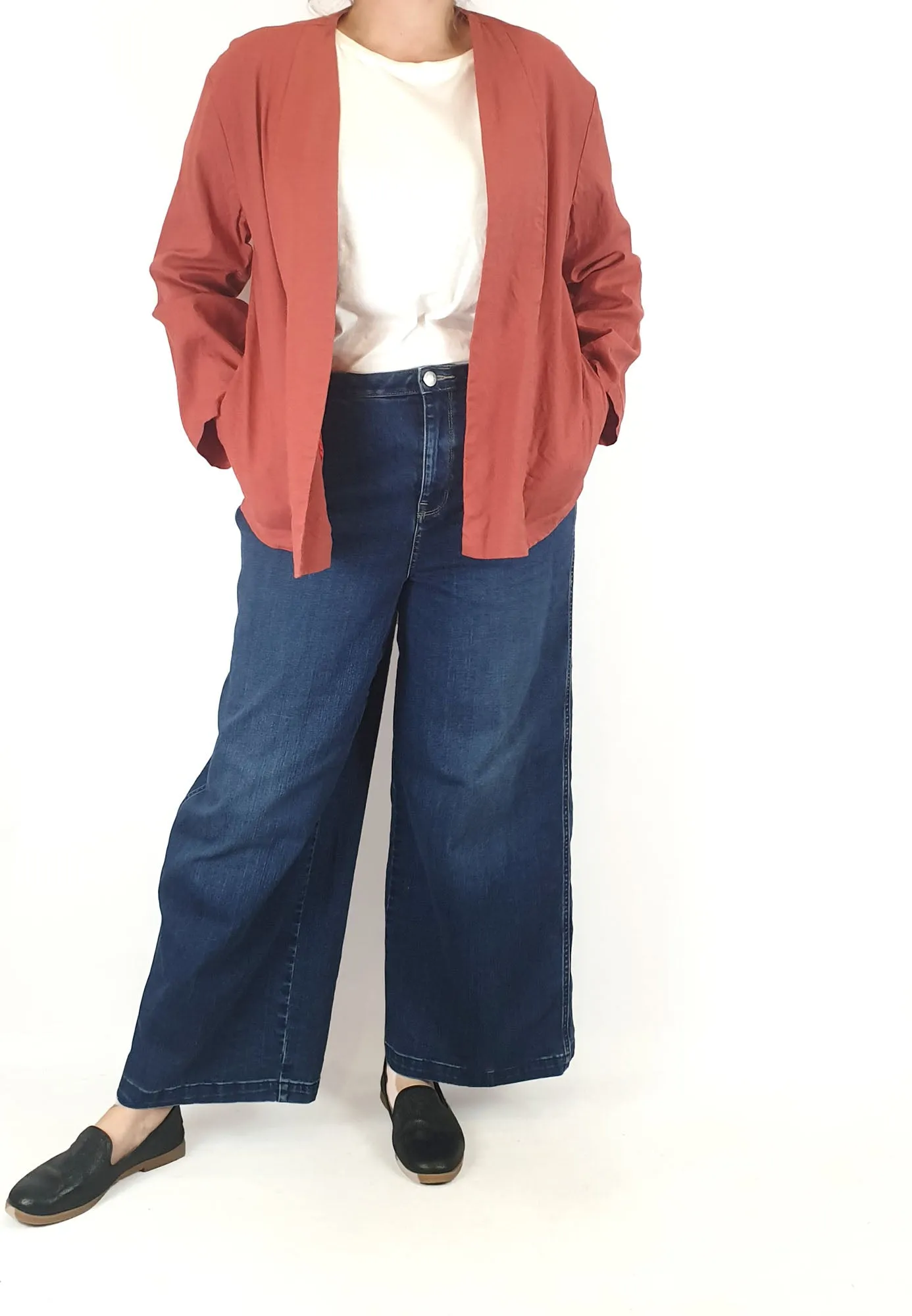 The Social Outfit red linen blend jacket size L