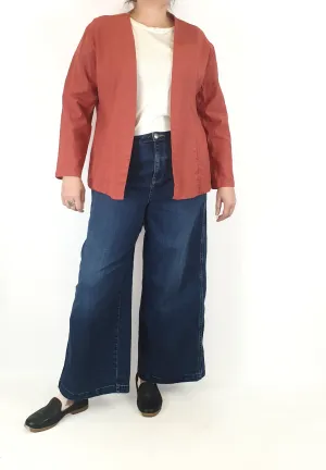 The Social Outfit red linen blend jacket size L