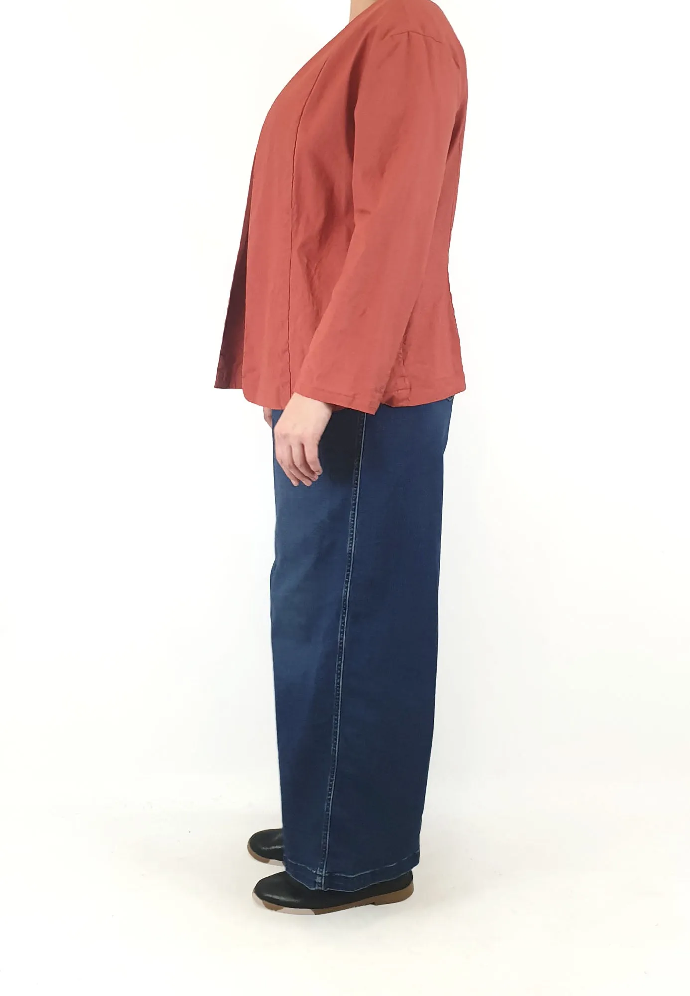 The Social Outfit red linen blend jacket size L
