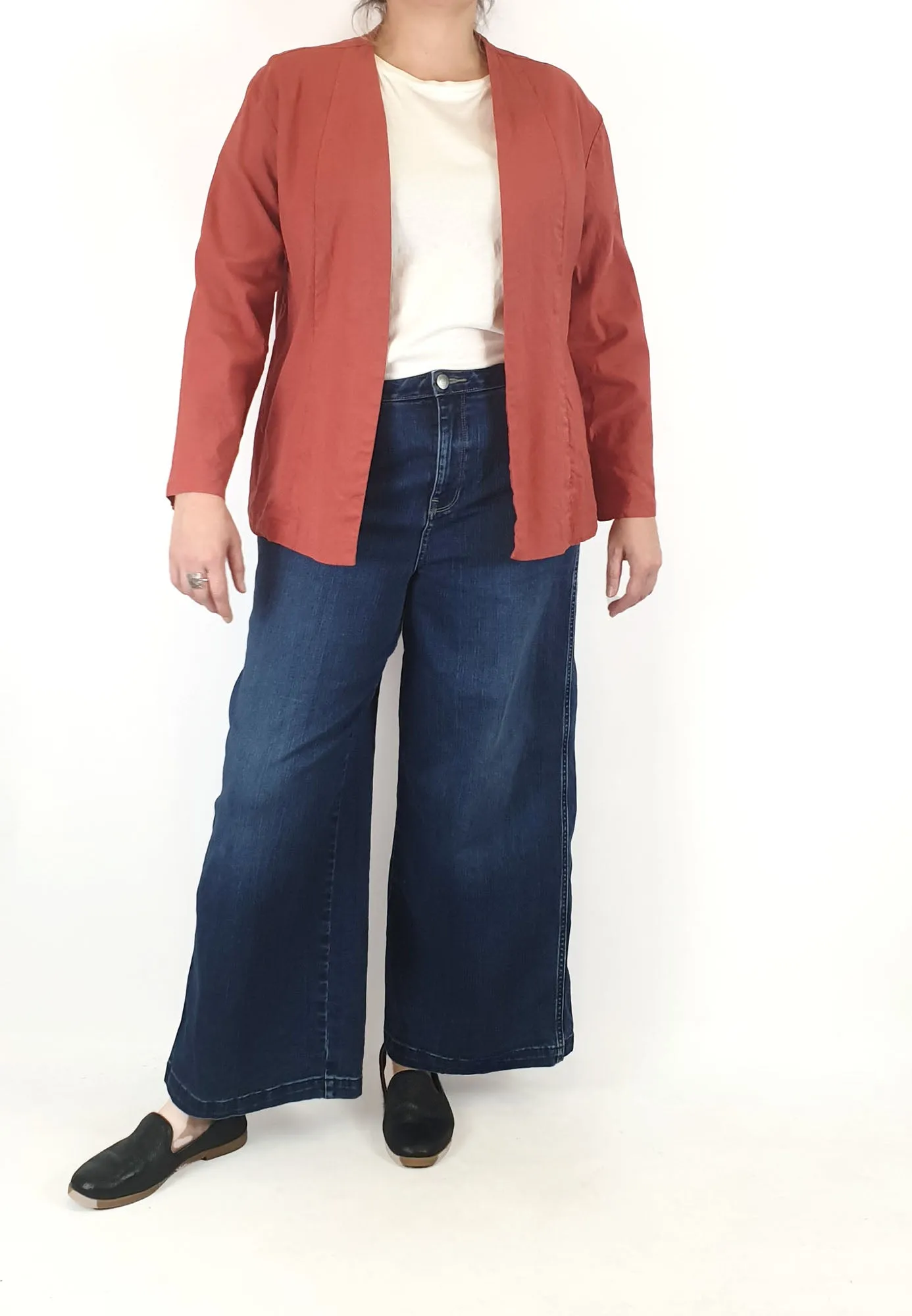 The Social Outfit red linen blend jacket size L