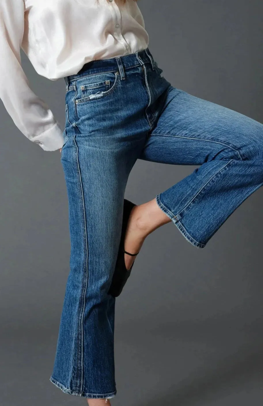 The Soho High Rise Ankle Flare Denim by Daze Denim - Rush Hour
