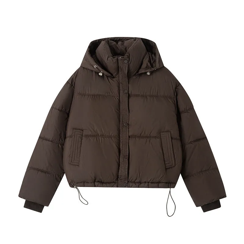 Thickened Quilted Hooded Puffer Jacket - Water-resistant Women's Outerwear