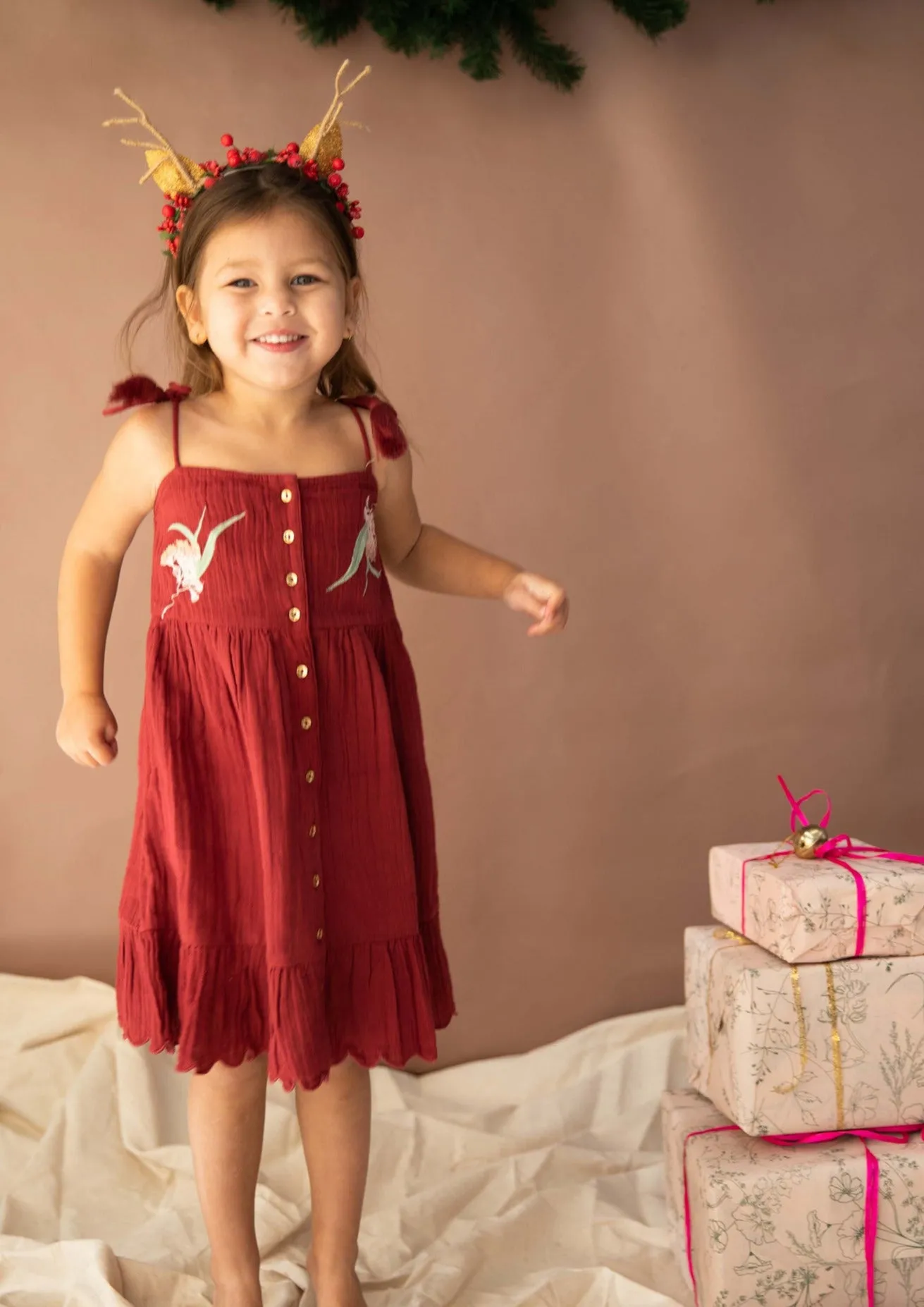 Tinsel Dress - Cherry Glaze
