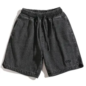 Triangle Split Design Denim Shorts