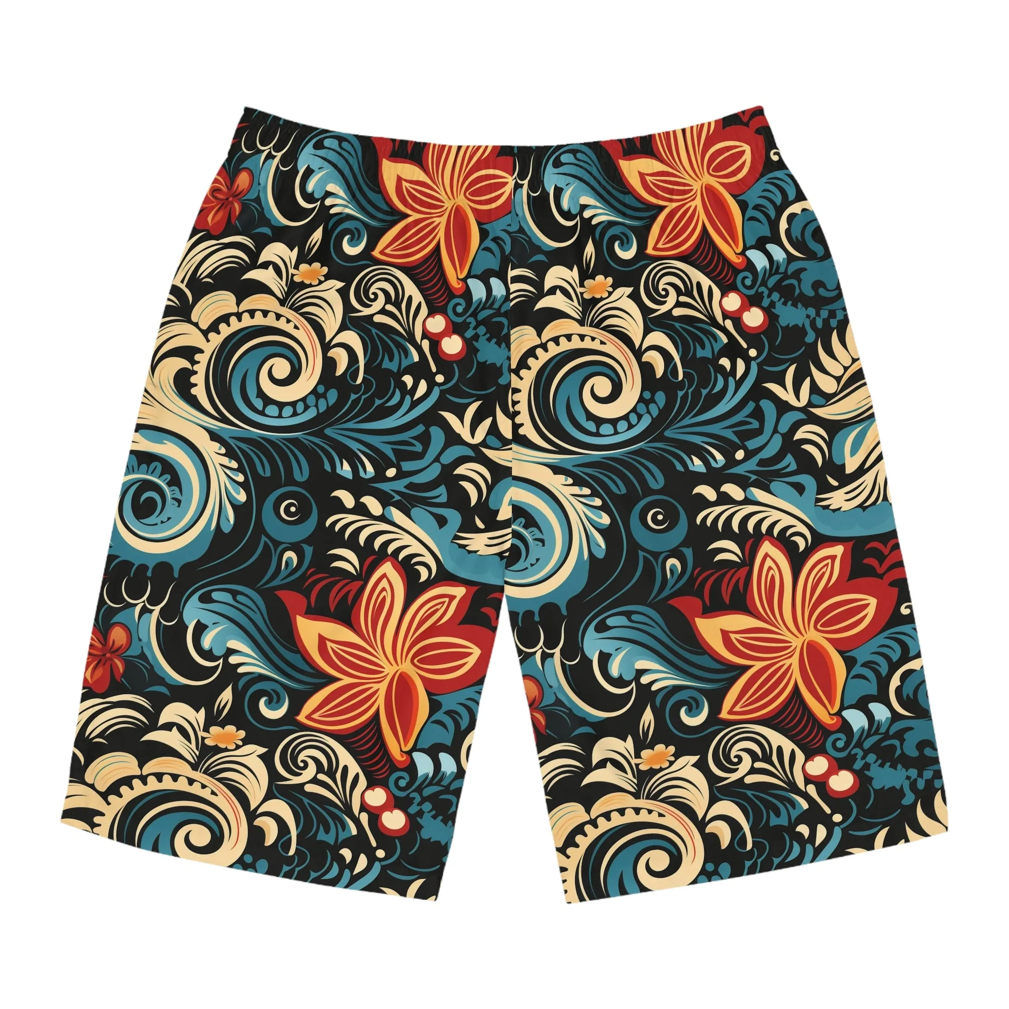 Tropical Floral Men's Board Shorts | Perfect for Beach Days & Summer Fun