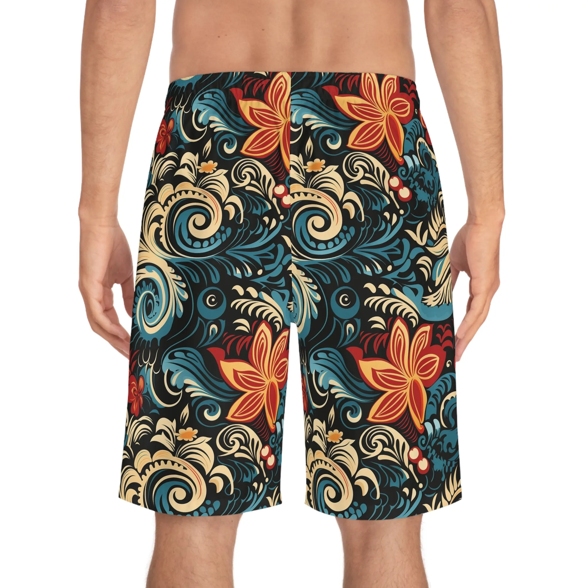 Tropical Floral Men's Board Shorts | Perfect for Beach Days & Summer Fun