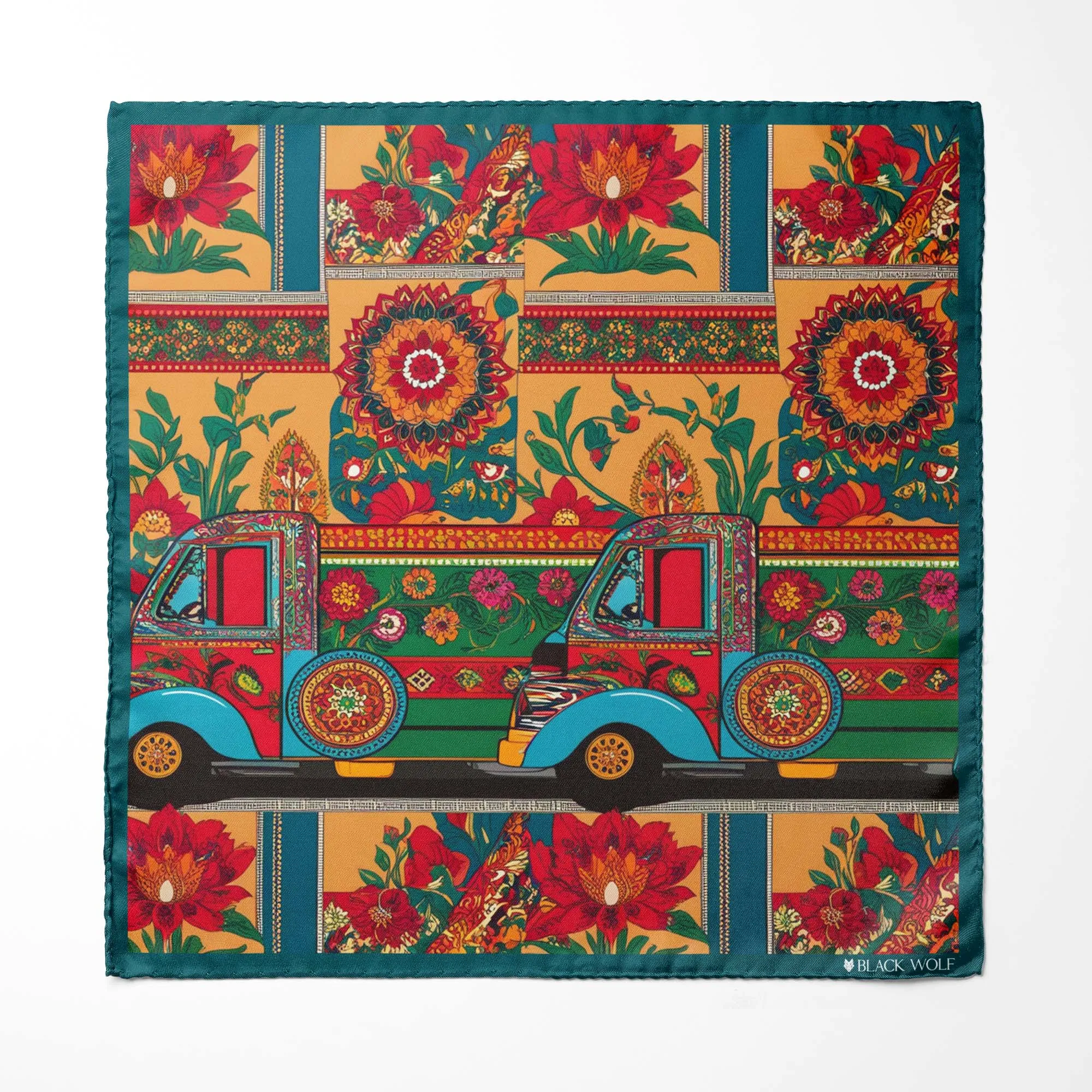 TRUCK ART SILK POCKET SQUARE