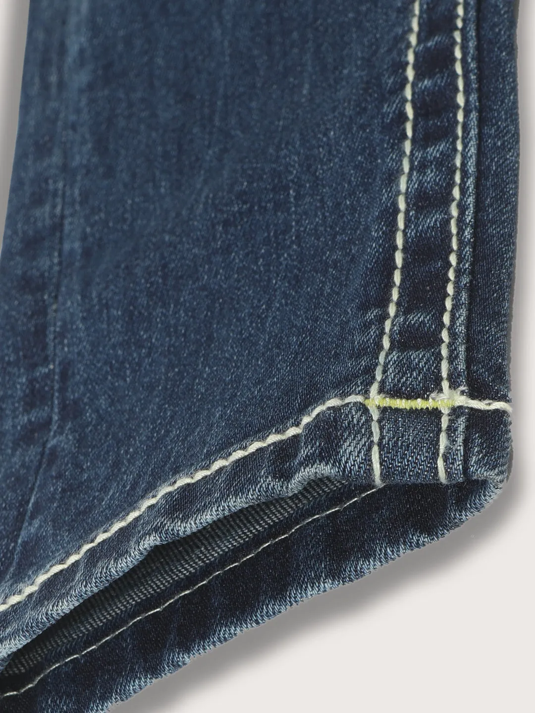 True Religion Boys Washed Effect Jeans Solid Straight Fit Blue Mid Rise