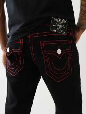 True Religion Men Black Solid Straight Fit Mid-Rise Jeans