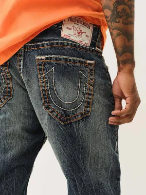 True Religion Men Blue Slim Fit Washed Jeans