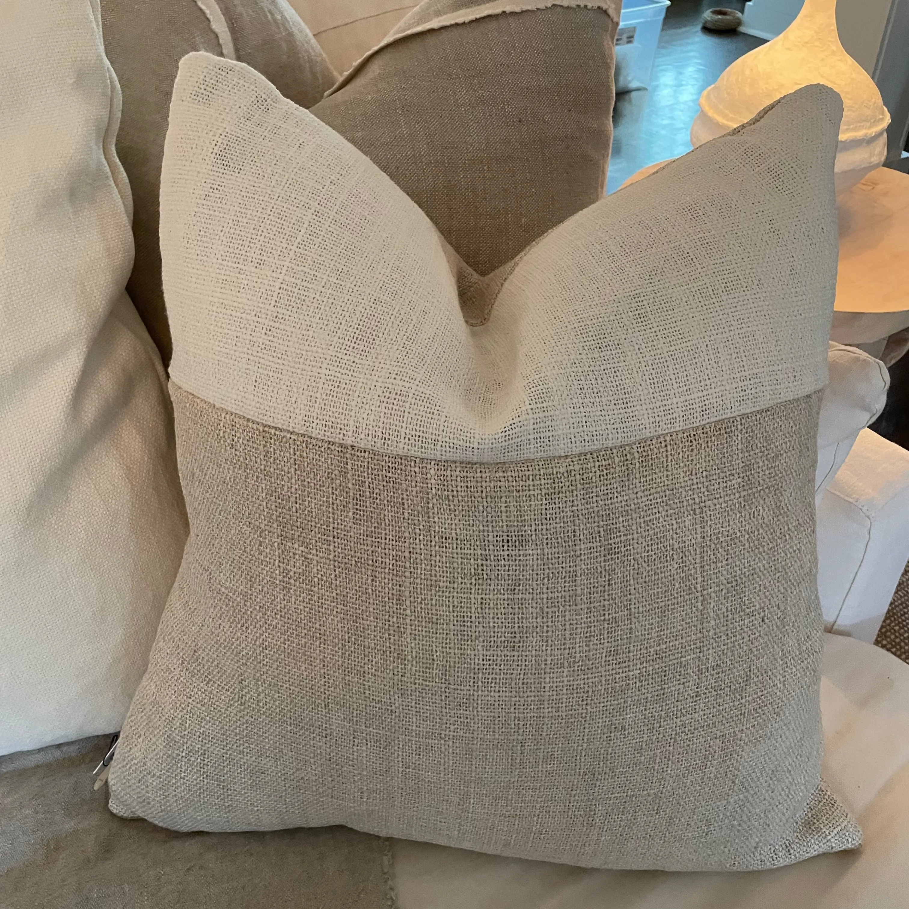 Two Tone Hopsack Pillow
