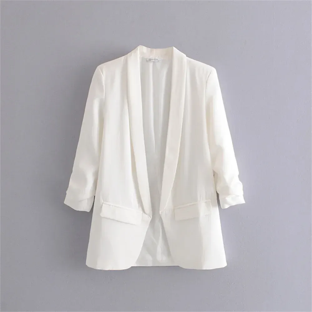 Urban Leisure Versatile Candy Women's Pleated Sleeve Blazer