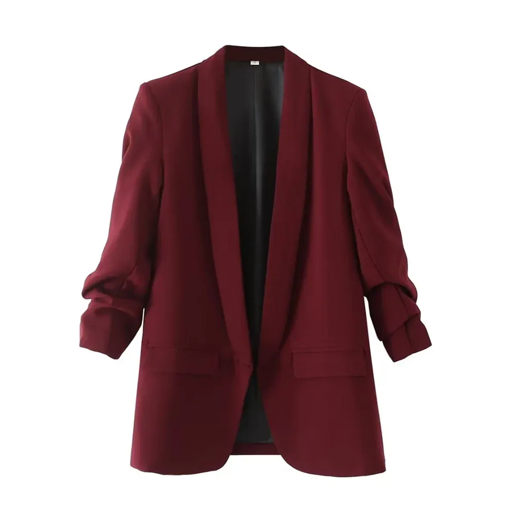 Urban Leisure Versatile Candy Women's Pleated Sleeve Blazer