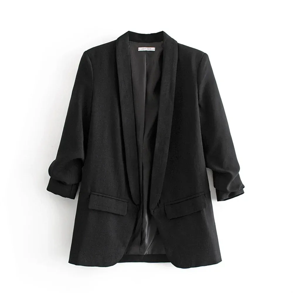 Urban Leisure Versatile Candy Women's Pleated Sleeve Blazer