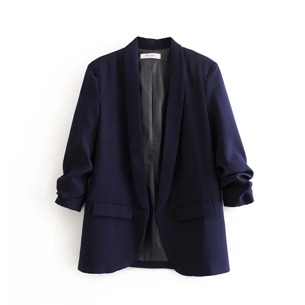 Urban Leisure Versatile Candy Women's Pleated Sleeve Blazer