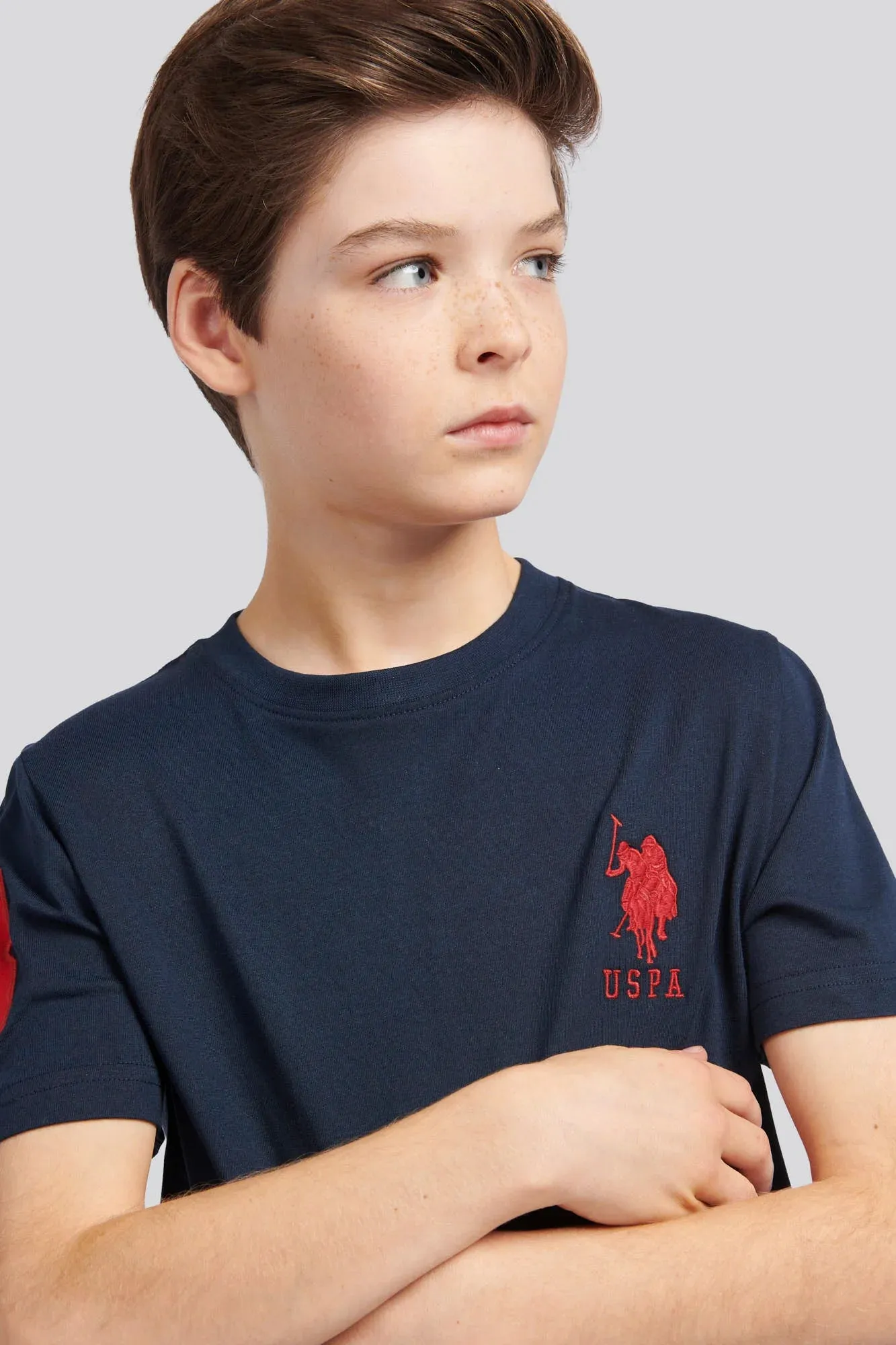 U.S. POLO ASSN.  - T-SHIRT PLAYER 3 T-SHIRT  NAVY / RED