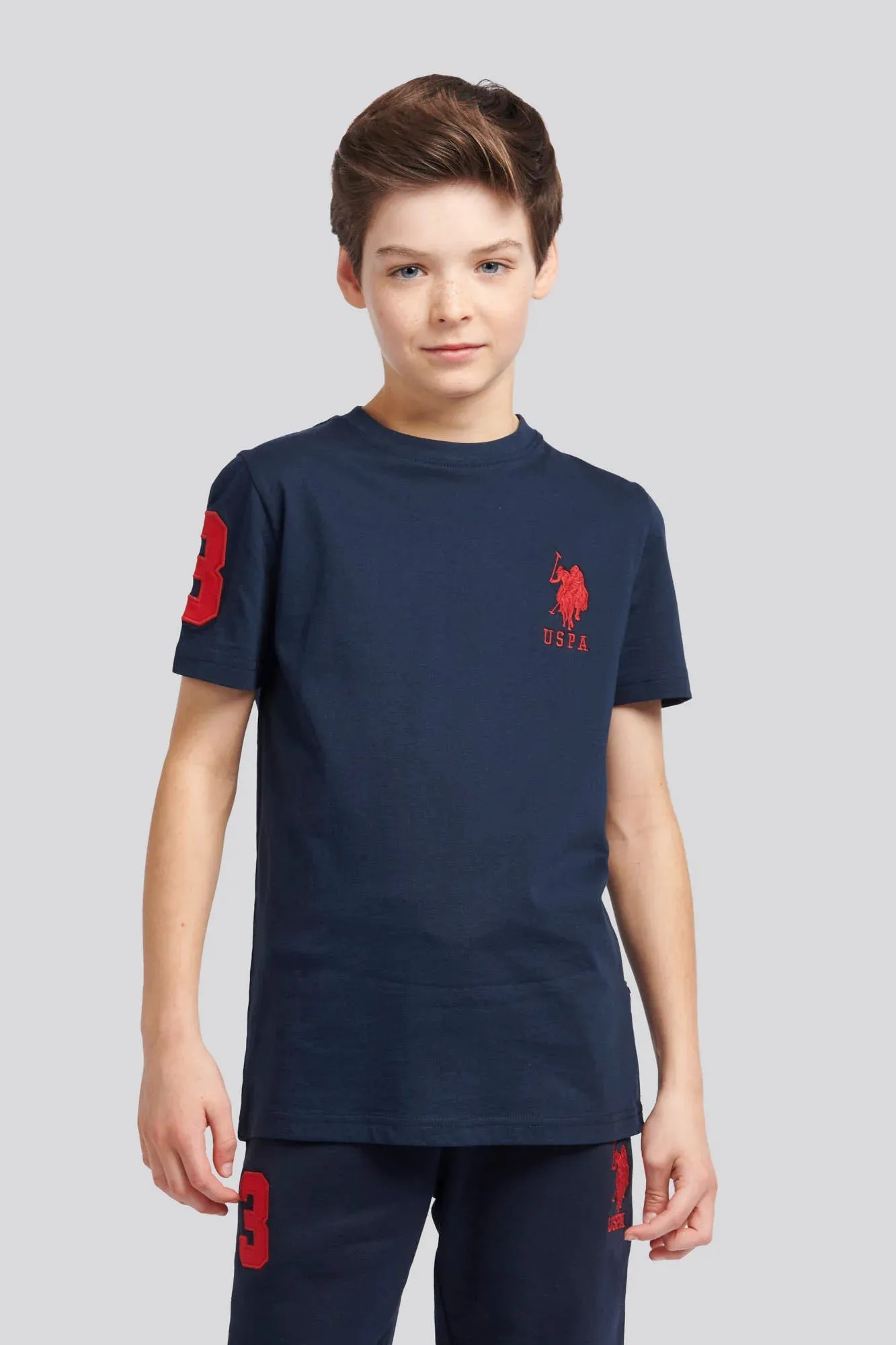 U.S. POLO ASSN.  - T-SHIRT PLAYER 3 T-SHIRT  NAVY / RED