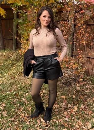 Vegan Leather High Waisted Shorts