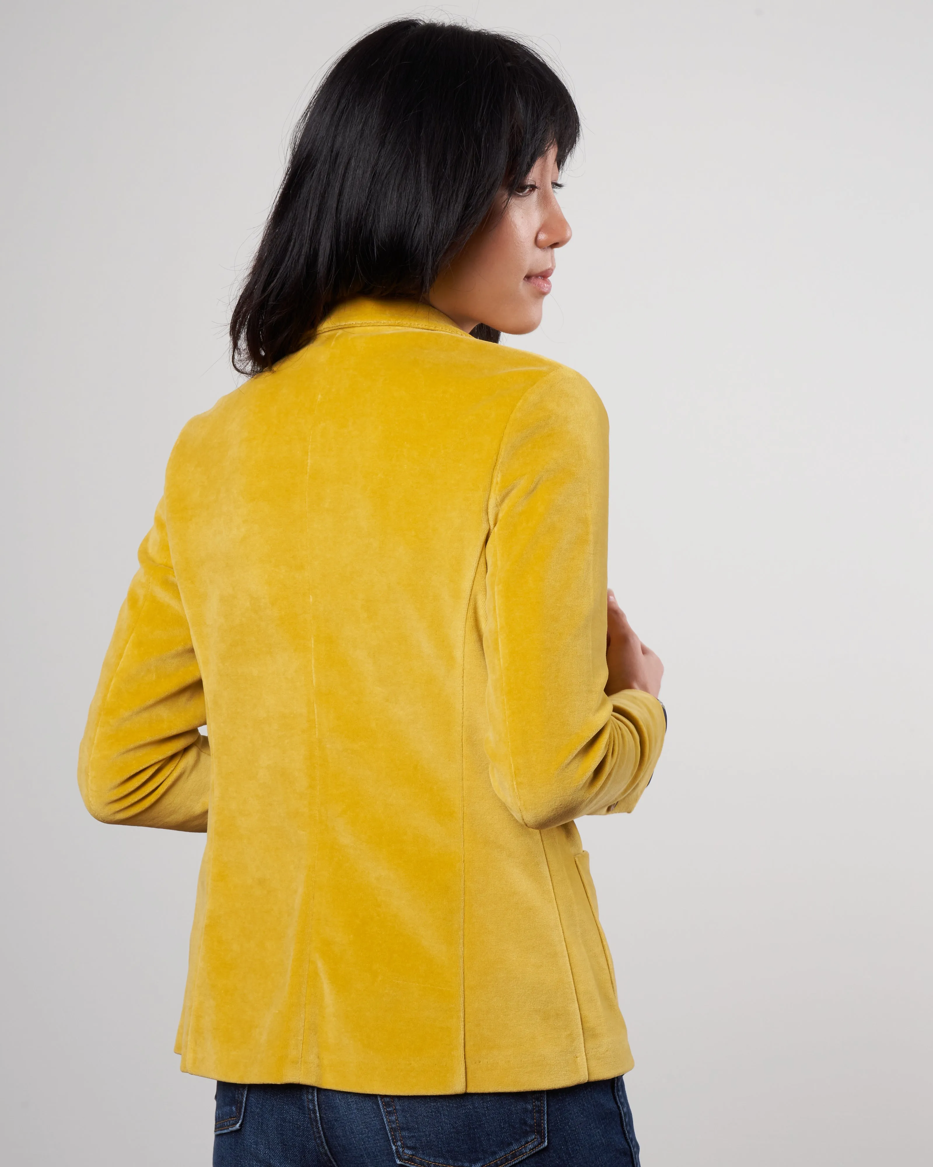 velour slim jacket - acerbo