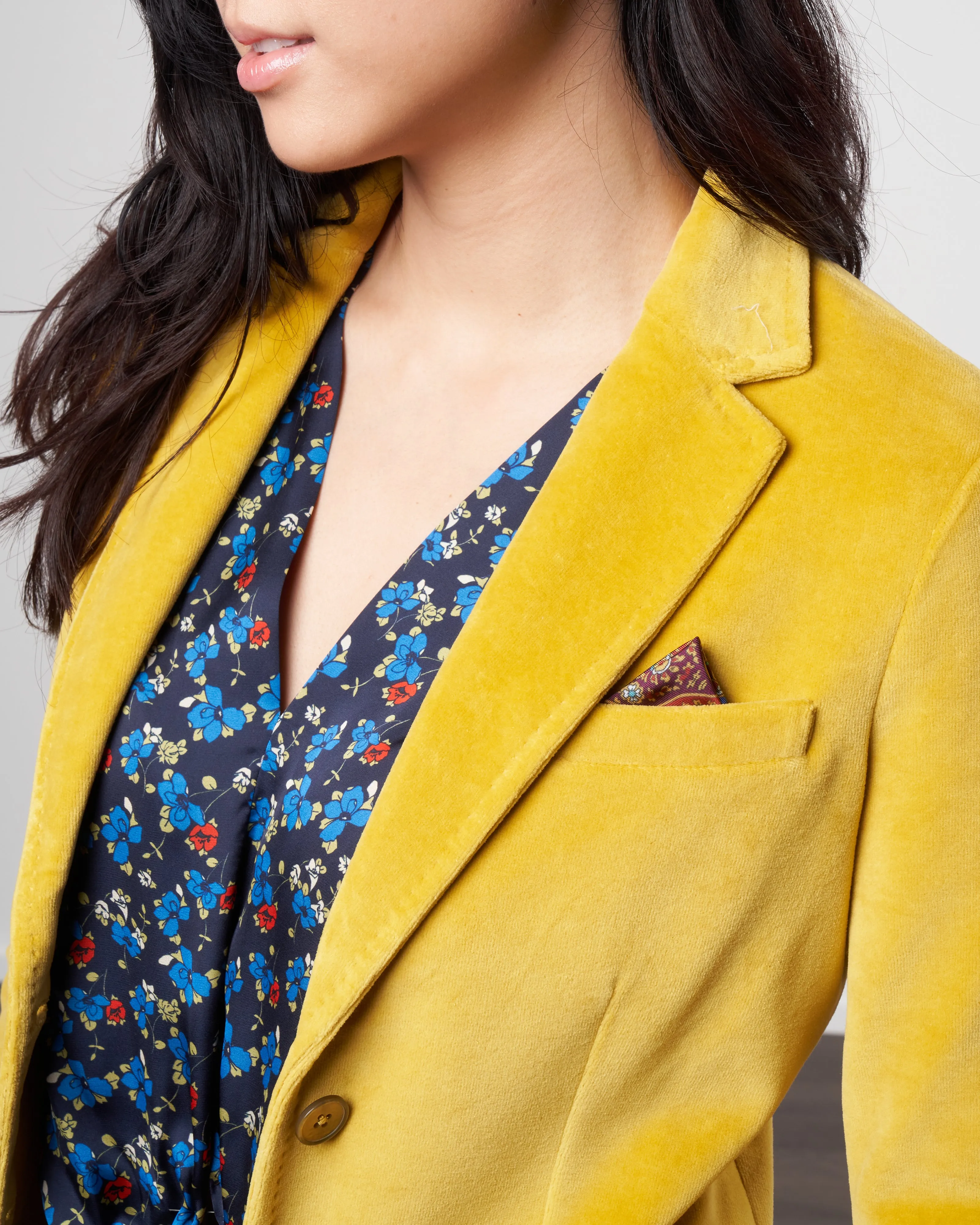 velour slim jacket - acerbo