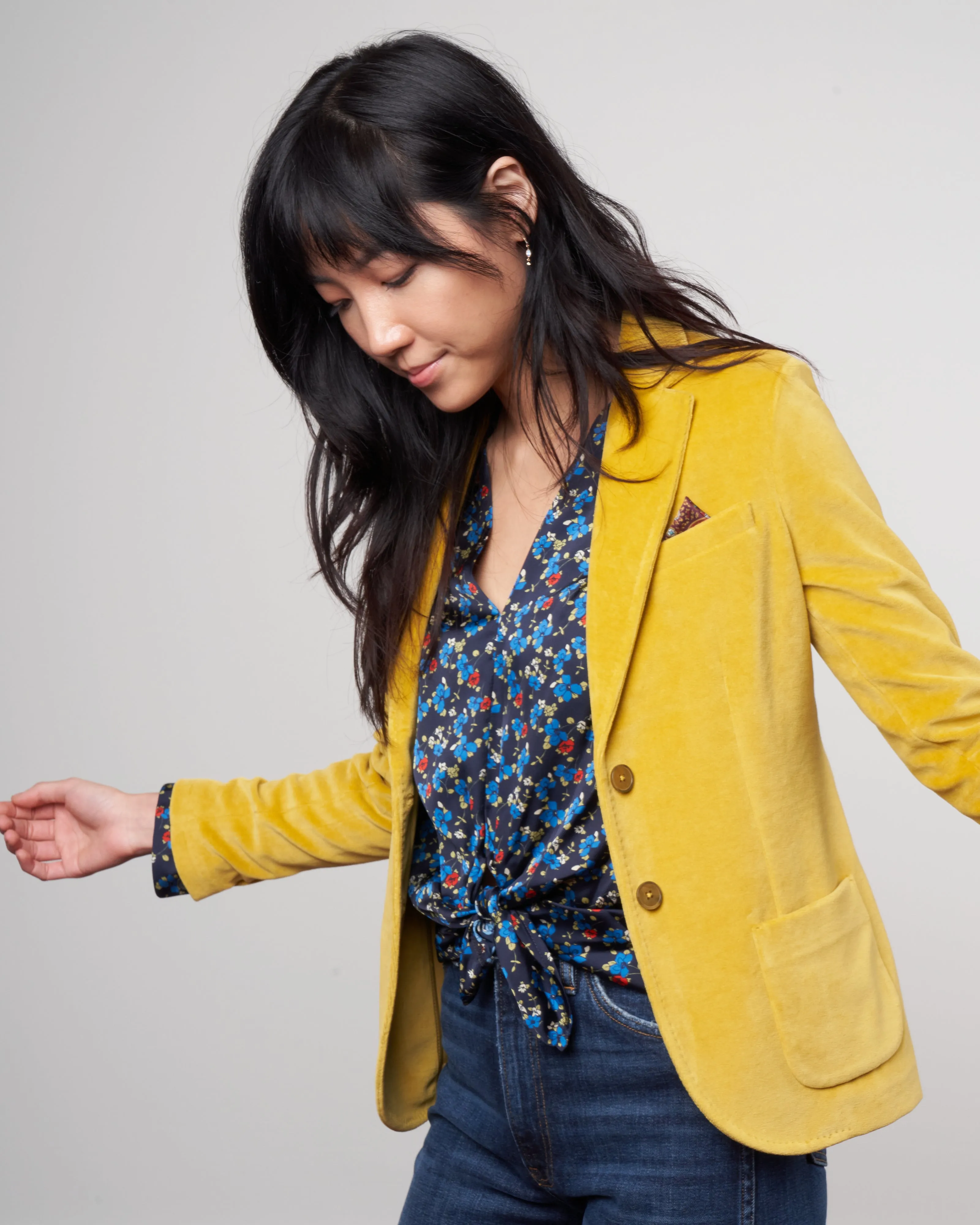 velour slim jacket - acerbo