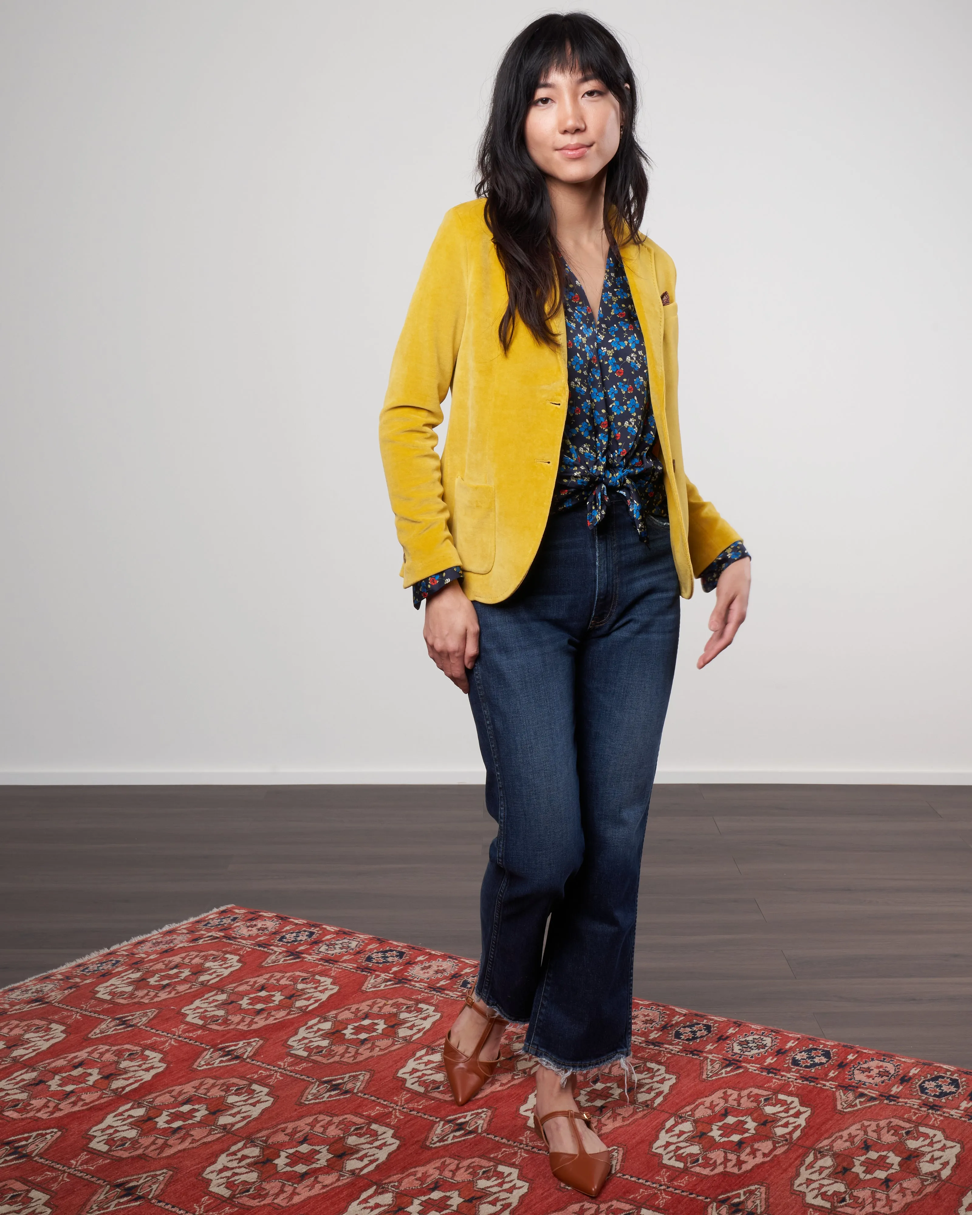 velour slim jacket - acerbo