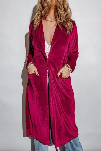 Velvet Cardigan with Pockets