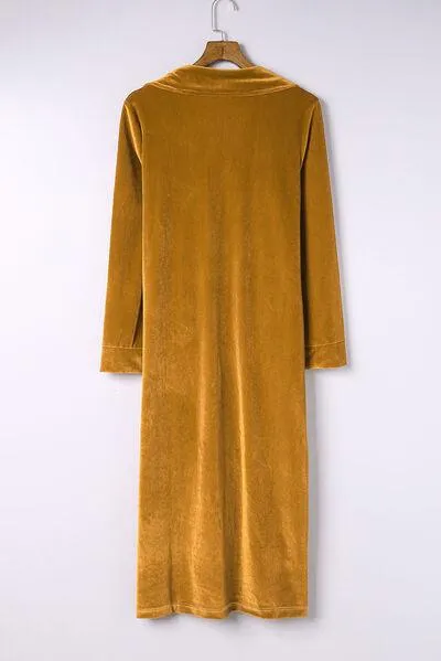 Velvet Cardigan with Pockets