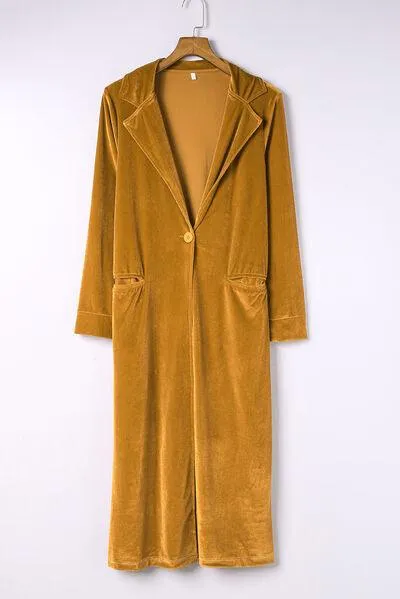 Velvet Cardigan with Pockets
