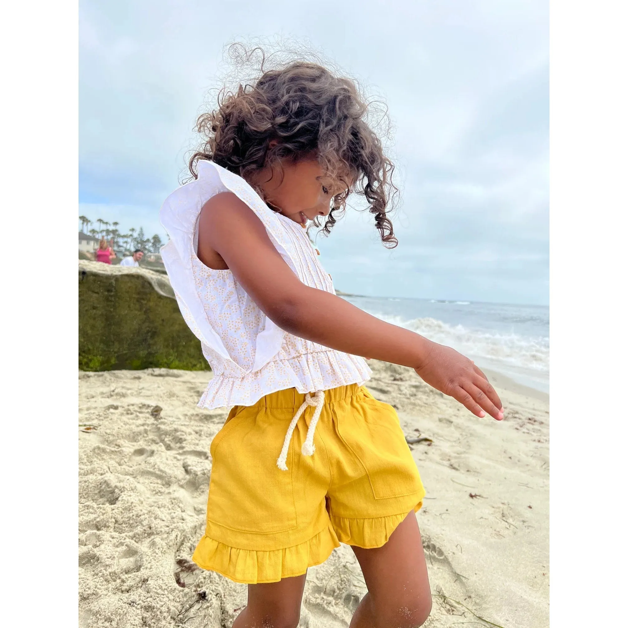 Vignette Gold Brynlee Ruffle Shorts