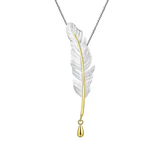 Vintage Long Goose Feather Necklace