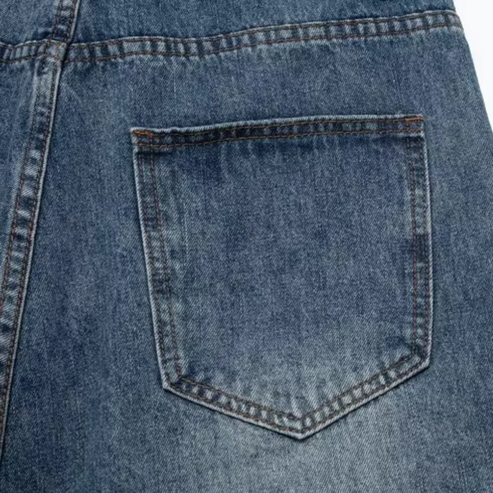 Vintage Washed Belted Denim Shorts