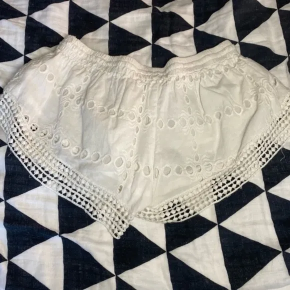 Vitamin A Eyelet Cassidy Swim Cover-Up Shorts